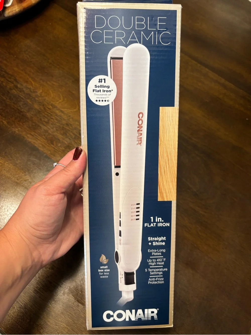 Conair Double Ceramic 1 in. Flat Iron - White with Rose Gold Plates